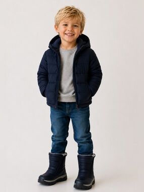 Lands End Kids Blue Black Winter Boots